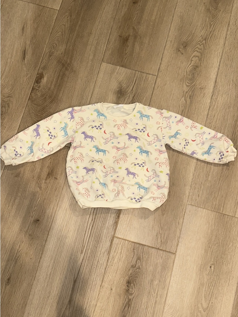 Angel Dear Cream Unicorn Print Girls Sweater